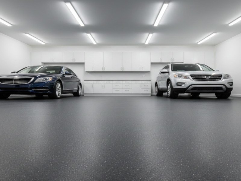 comparison table of top rated garage floor mats showing thickness and material